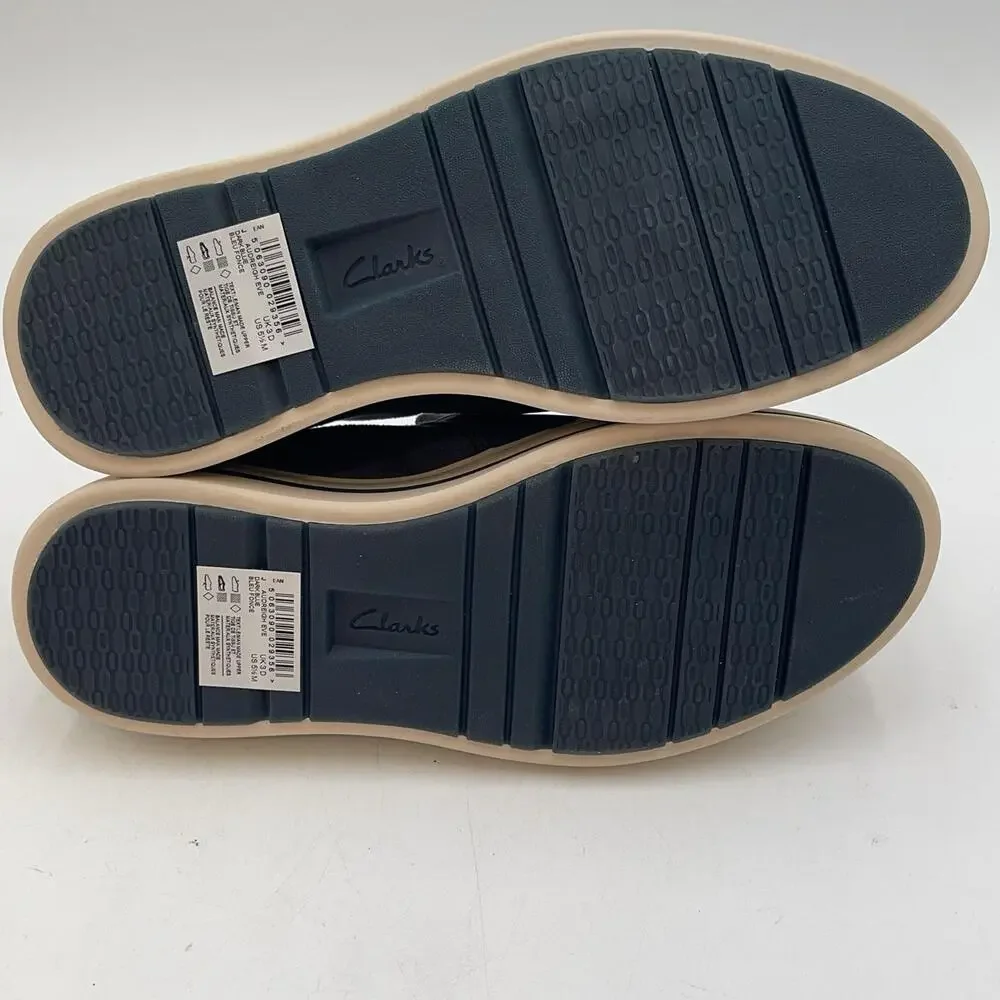 Clarks Audreigh Eve Shoes Womens Dark Blue Slip On Comfort Size 5.5